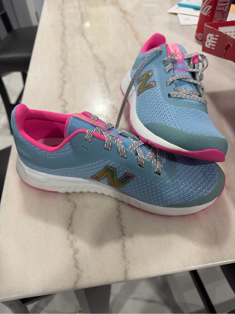 New Balance Women's Blue & Pink Mesh Trainer
